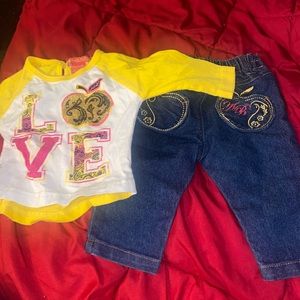 Apple bottom set, size 0-3 months